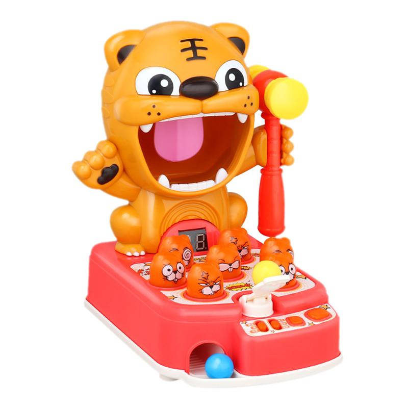 Børn lys musik whac-a-muldvarp legetøj multifunktionelt spil hit hamring spil pædagogisk interaktivt legetøj jul: Rød
