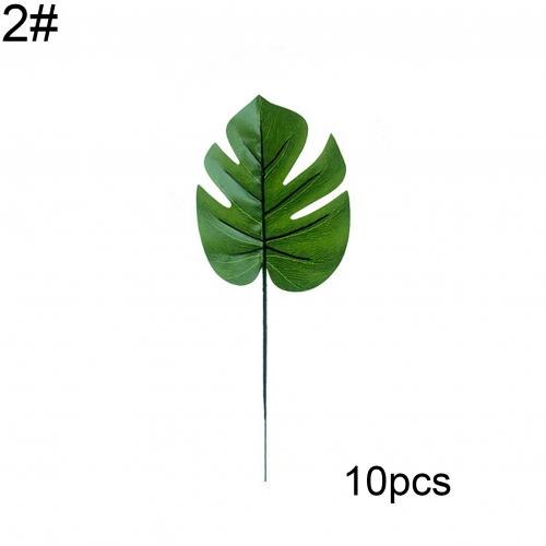 10Stck Künstliche Monstera Schildkröte Blatt Pflanze Hintergrund Zauberstab Partei Dekoration: 2