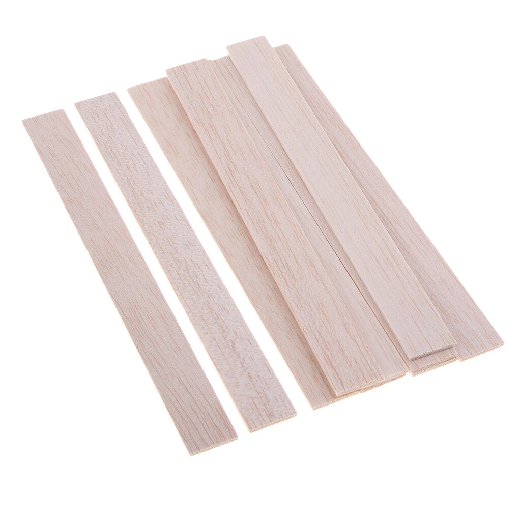 Balsa Wood Unfinished Hardwood Sticks Dowel DIY Model Woodcraft Strips Craft DIY Woodworking Supplies: 10 Pieces 180mm