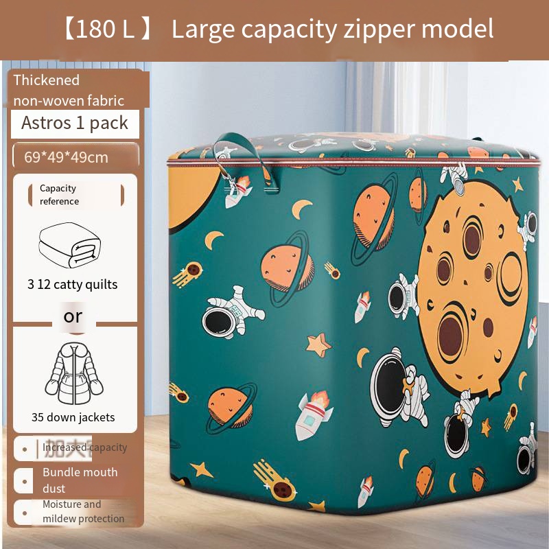 Large capacity household non-woven storage bag quilt clothing storage box wardrobe portable moving bag storage box with handle: Clear