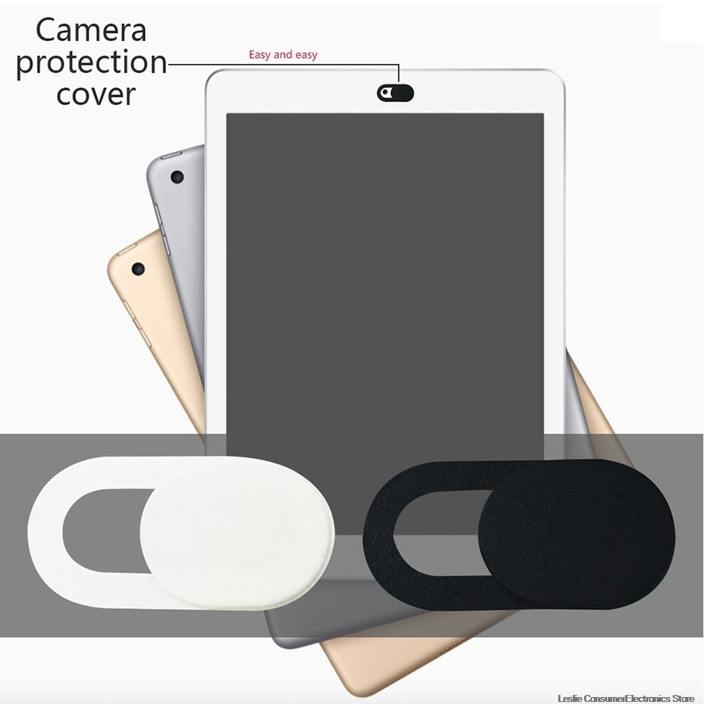 Waka lukker klistermærke universal plast sort webcam cover lukker magnet skyder kamera cover til iphone bærbar mobiltelefon len