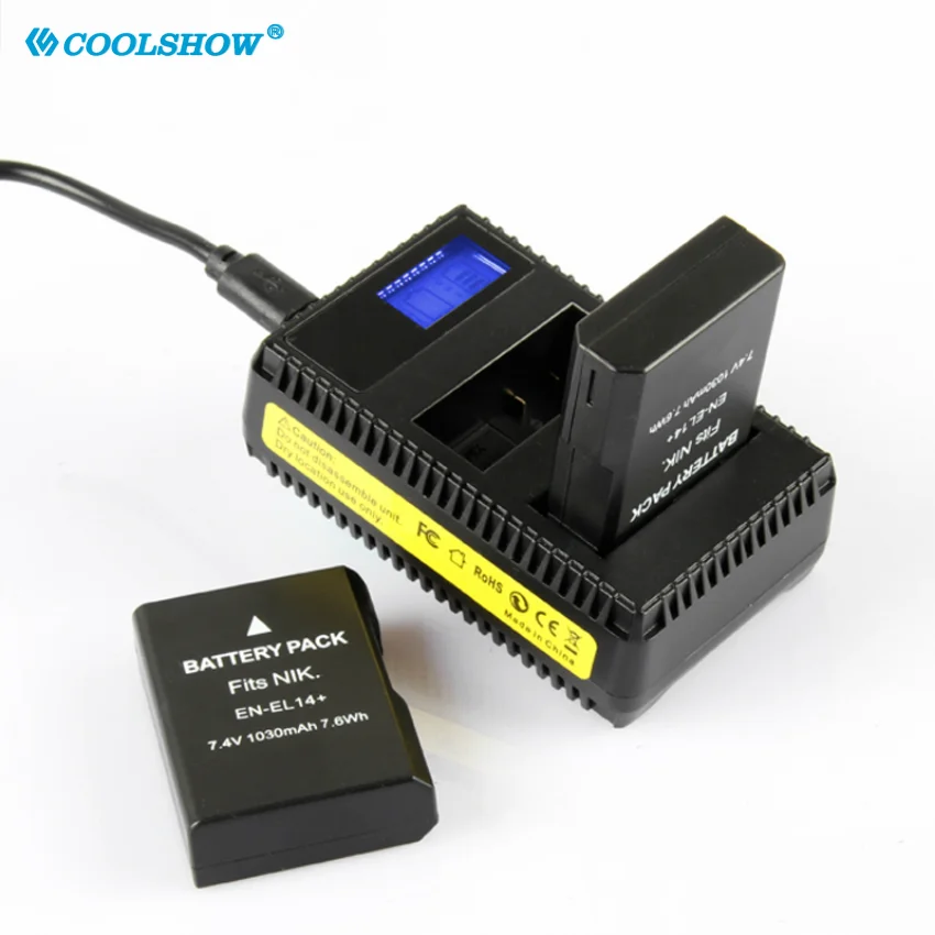 EN EL14 1030mAh Batteries EN-EL14 pour Nikon D5100 D5200 D5500 D5600 D5300 P7200 P7700 P7100 D3100 D3200 D3300 chargeur de batterie