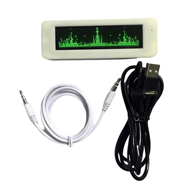 Green 3.12-inch OLED Music Spectrum Display Voice Control Vehicle 8 HiFi Spectrum AUX microphone Car Time Temperatu