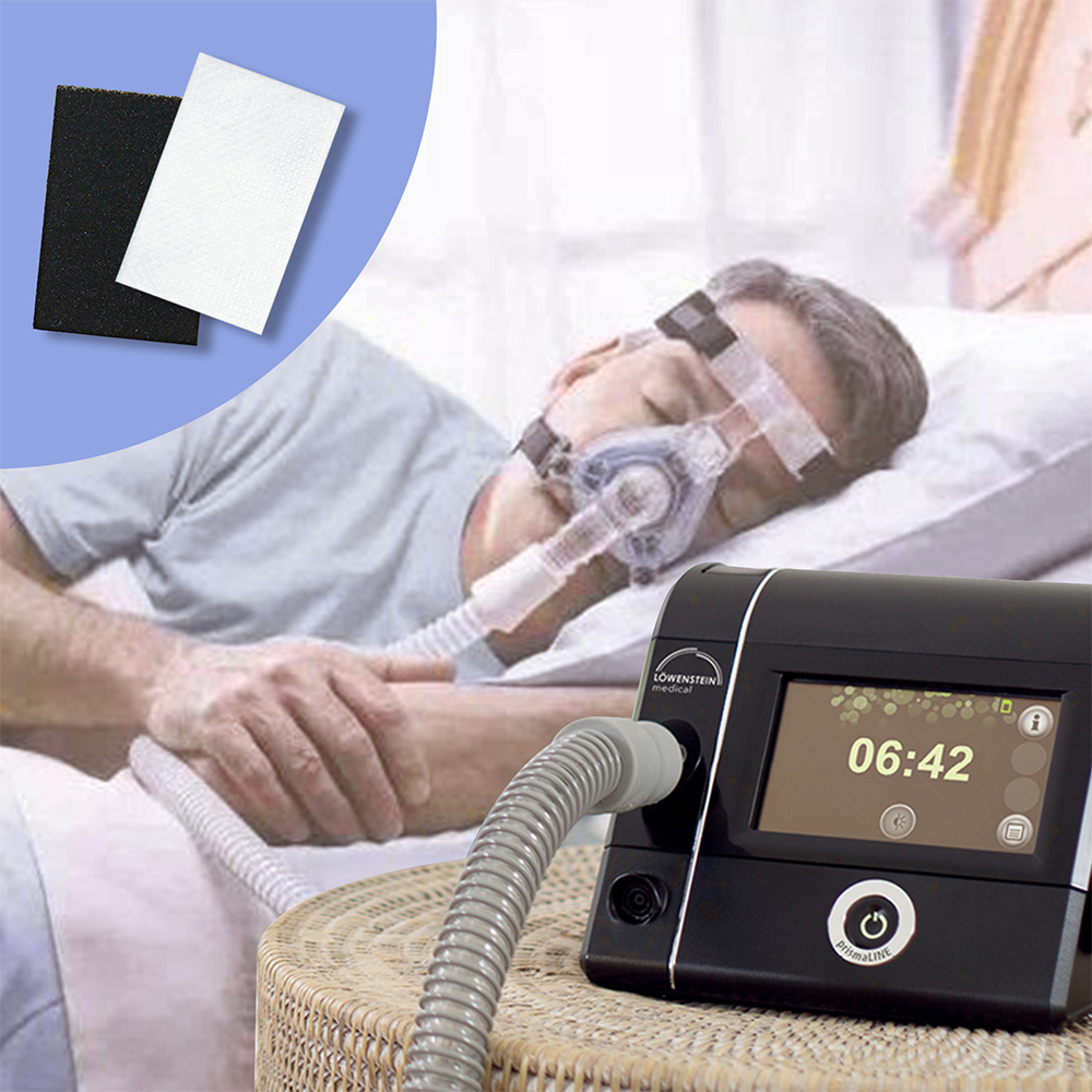 10 Paar Filter für Weinmann Prisma CPAP-Beatmungsgeräte, schwarze Schaumstofffilter und weißer ultrafeiner Filter