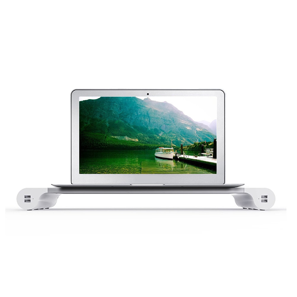 Usb bærbar computer skærm holder bærbar 4 porte beslag spare plads hæve stativ eu-stik til tablets pc laptops holder