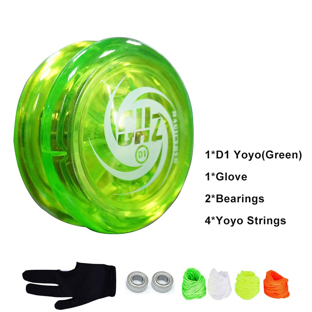 Ghost Hand Responsive Pro Ebene D1 Grundlegende 2A Kugellager Yoyo für Kinder Erwachsene String Trick Looping Play Indoor Outdoor spielen: Green