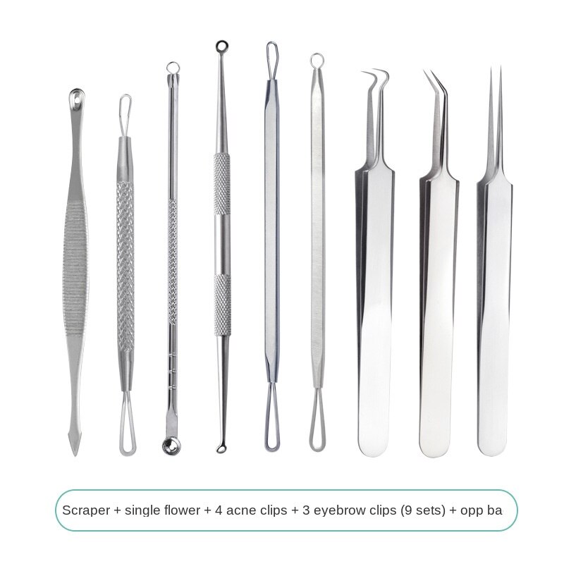 Acne Pin 8 Pieces Double Headed Beauty Tool Blackhead Remover Acne Remover Skin Care Tools Against Black Dots Facial Cleansing: 05