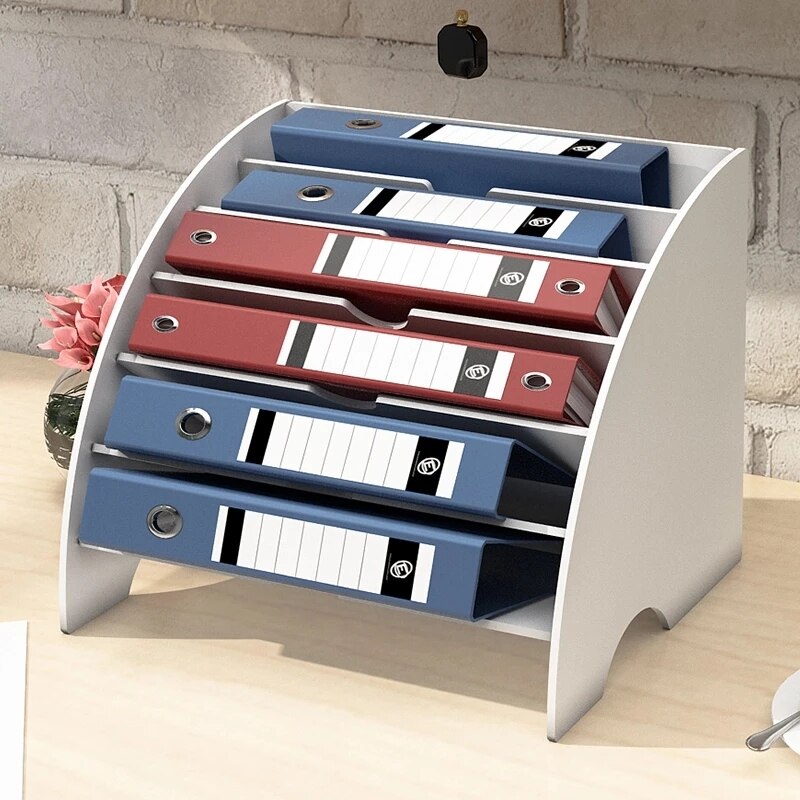 6 Layers Multifunction Sector Desk Organizer Document Tray Magazine File Letter Holder Stationery Pencil Container Home Office