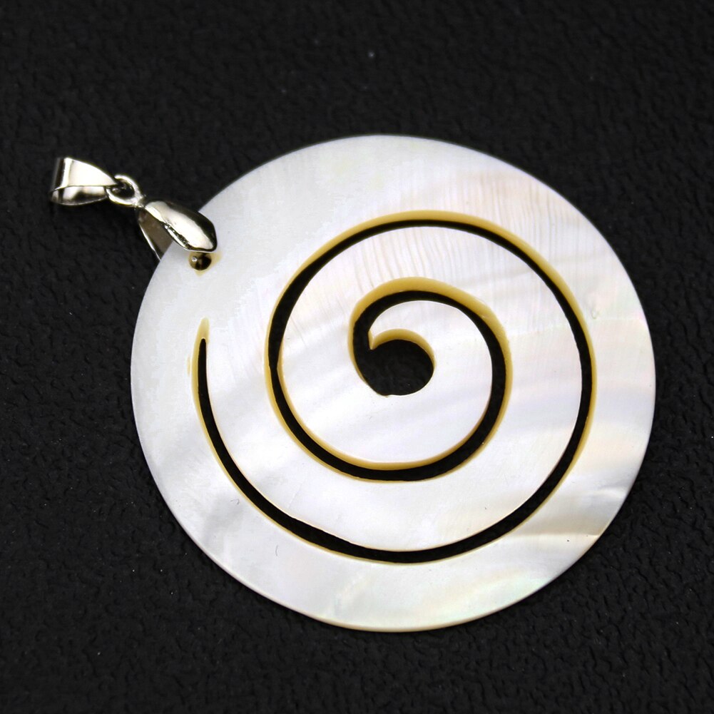 Colgante de concha de abulón Natural, vórtice redondo, espiral, madre de perla, colgantes para la fabricación de joyas, pendiente, collar
