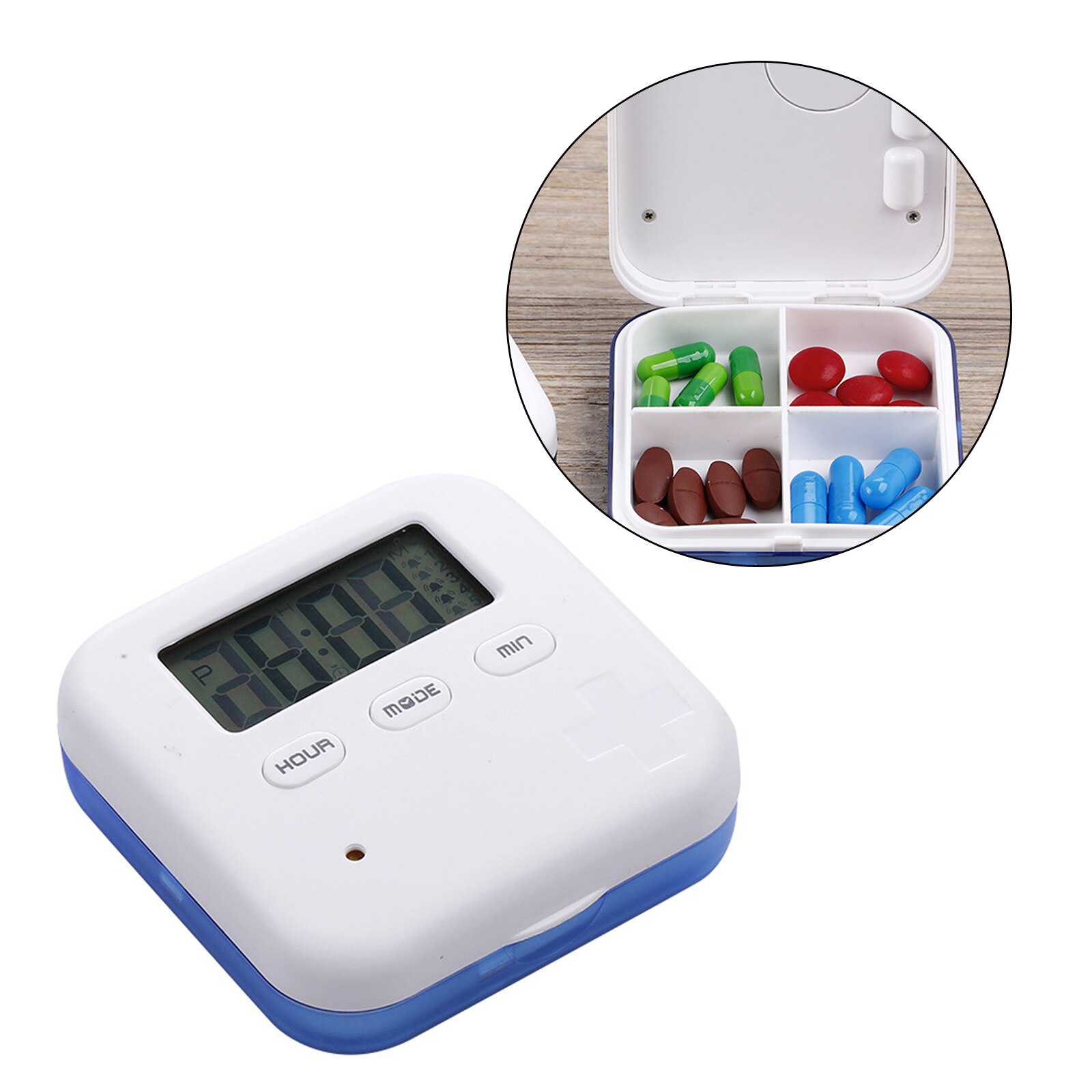 4Compartments Electronic Pill Reminder Storage Organizer Portable Intelligent Container Pill Holder Box Nursing Baby
