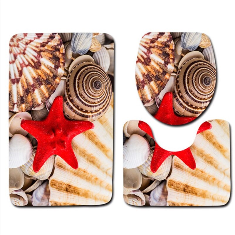 3 Stks/set Zeester Wc Mat Coral Fluwelen Voor Antislip Zachte Toilet Badmat Accessoires Keuken Tapijt Deurmatten home Decor: A