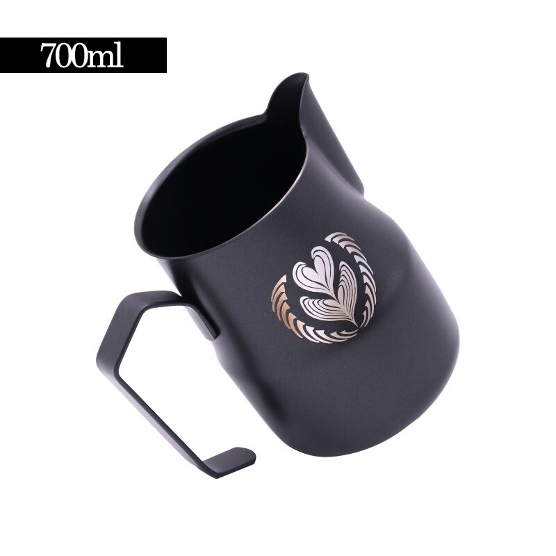 350/500/700ml Koffie Melk Opschuimen Jug Teflon Oppervlak Grote Buik Barista Pitcher Mok Roestvrij Staal Melk jug Voor WBC Concurrentie: 20