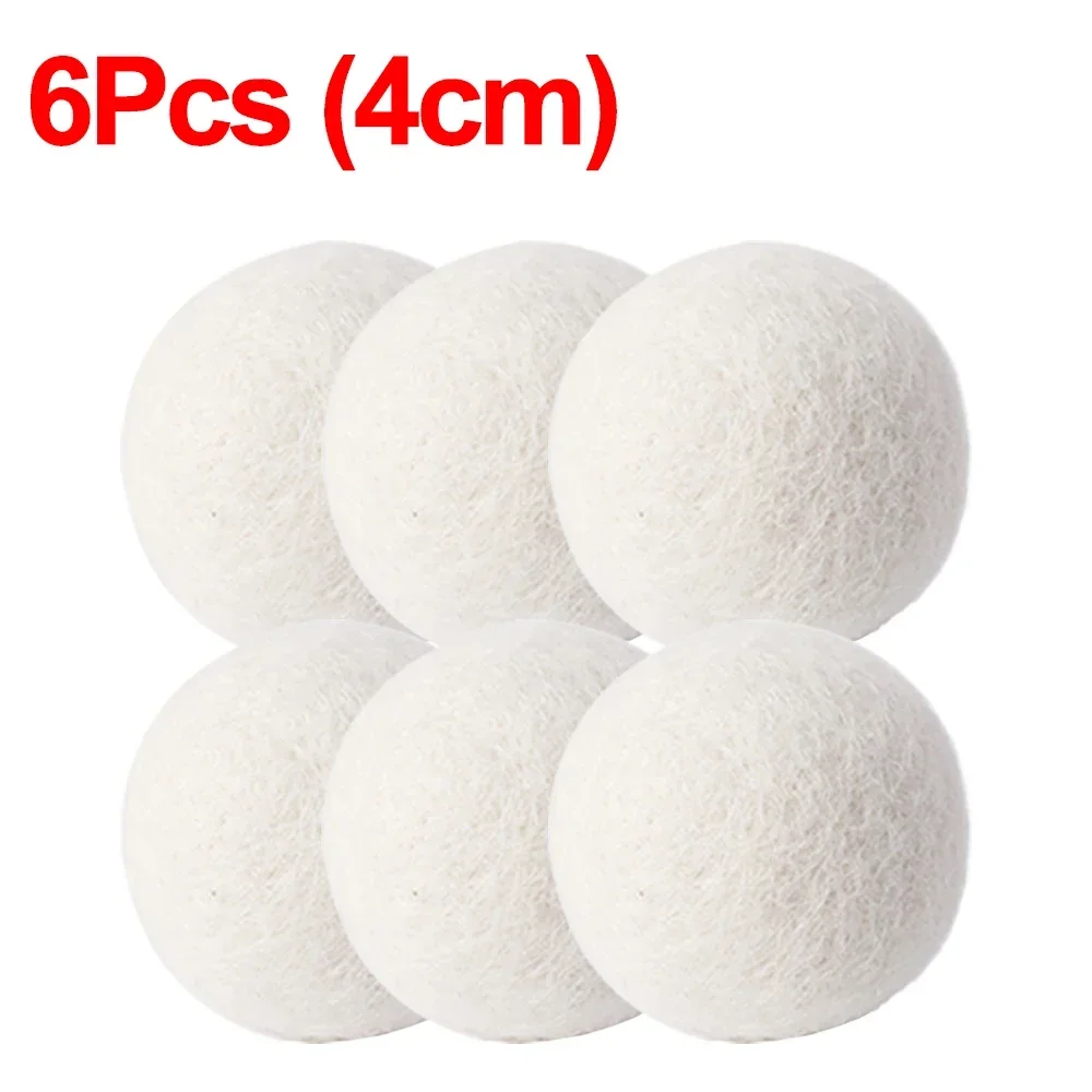 6Pcs Wiederverwendbare Wolle Trockner Bälle Kleidung Weichspüler Wäsche Fleece Trockner Ball Kit Hause Kleidung Trockner Waschmaschine 3/4/5/6/7cm