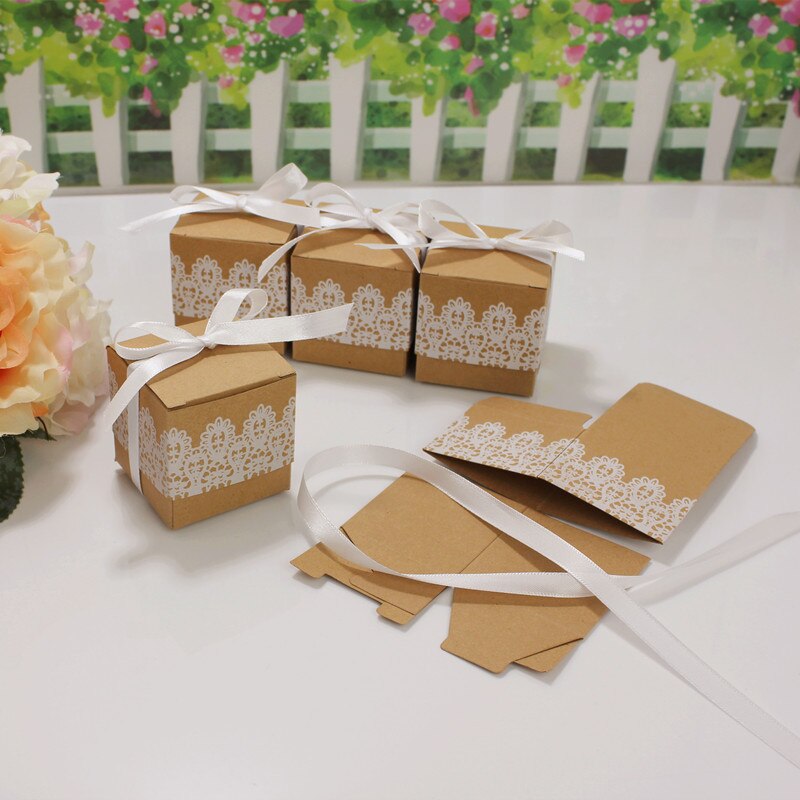 10Pcs Geschenkdoos Kraftpapier Snoep Dragee Box Trouwbedankjes Baby Shower Decoratie Jongen Meisje Geslacht Onthullen Verjaardagsfeestje levert