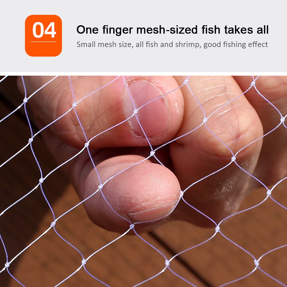 American Style Bait Trap Throw Fishing Net Practical Outdoor Large Cast Mesh High Strength No Tangling Wear Resistant Portable