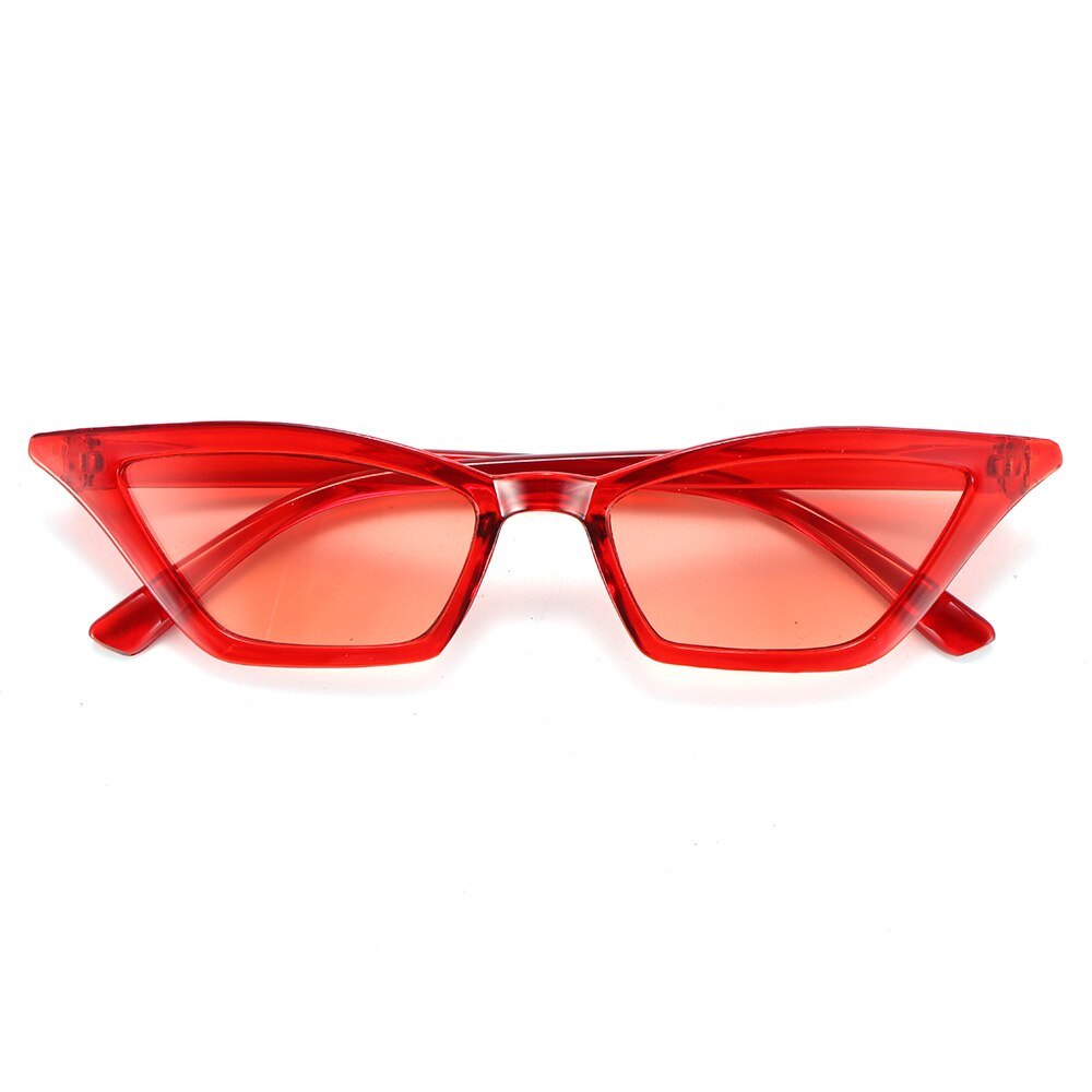 Naiset vintage cat eye aurinkolasit pieni kehys  uv400 aurinkovarjoja street eyewear luksus trendikkäitä aurinkolasit: Punainen