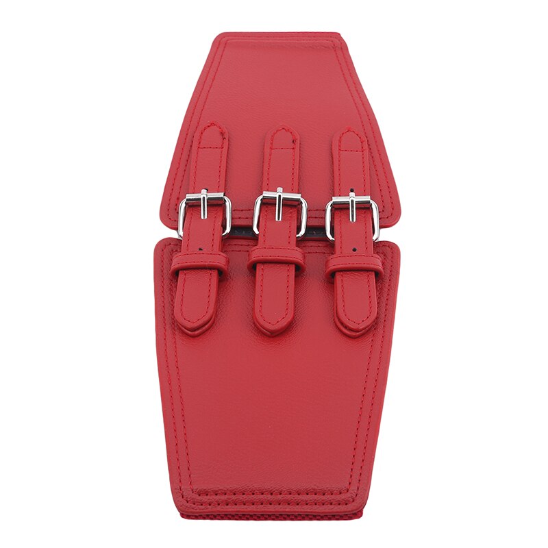 Brede riemen voor dames, pu leren riem, korsetmerk: Rood