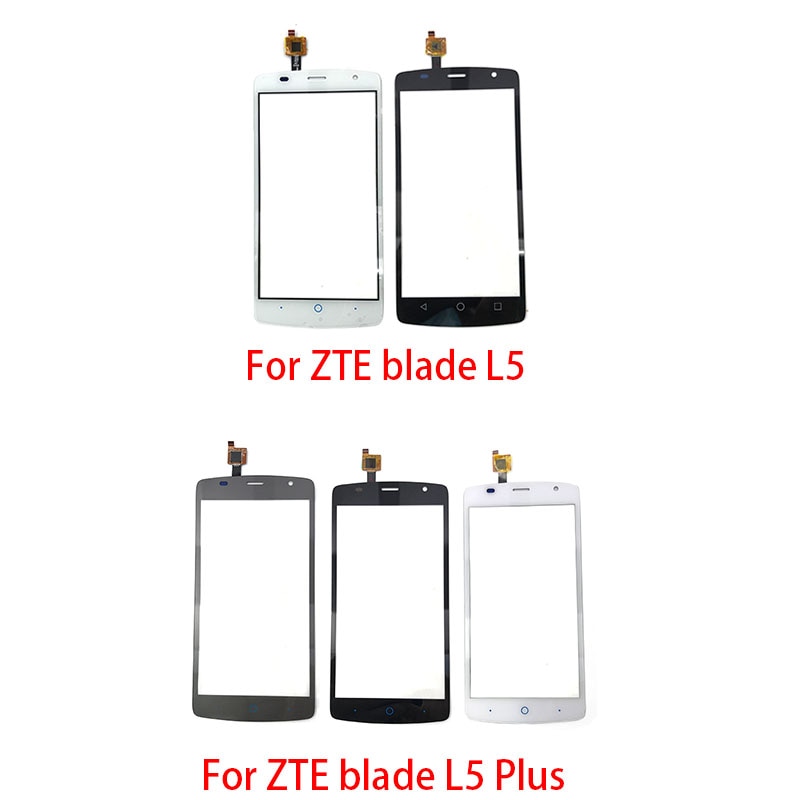 Panel de lente de vidrio exterior con Sensor de Digitalizador de pantalla táctil para ZTE Blade L2 L3 L4 L5 Plus