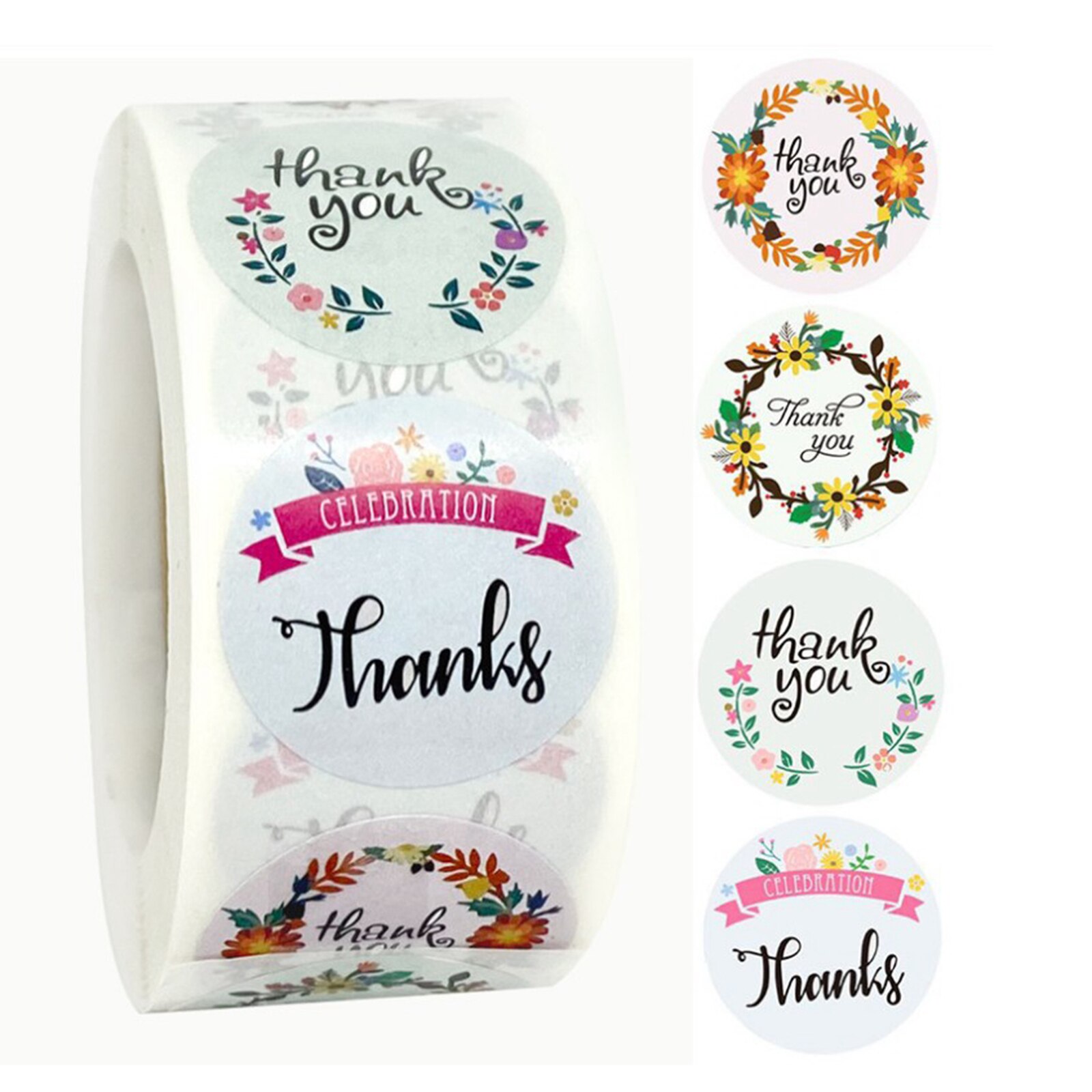 500x Thank You Stickers Kraft Paper Labels Craft Wedding Birthday Decoration