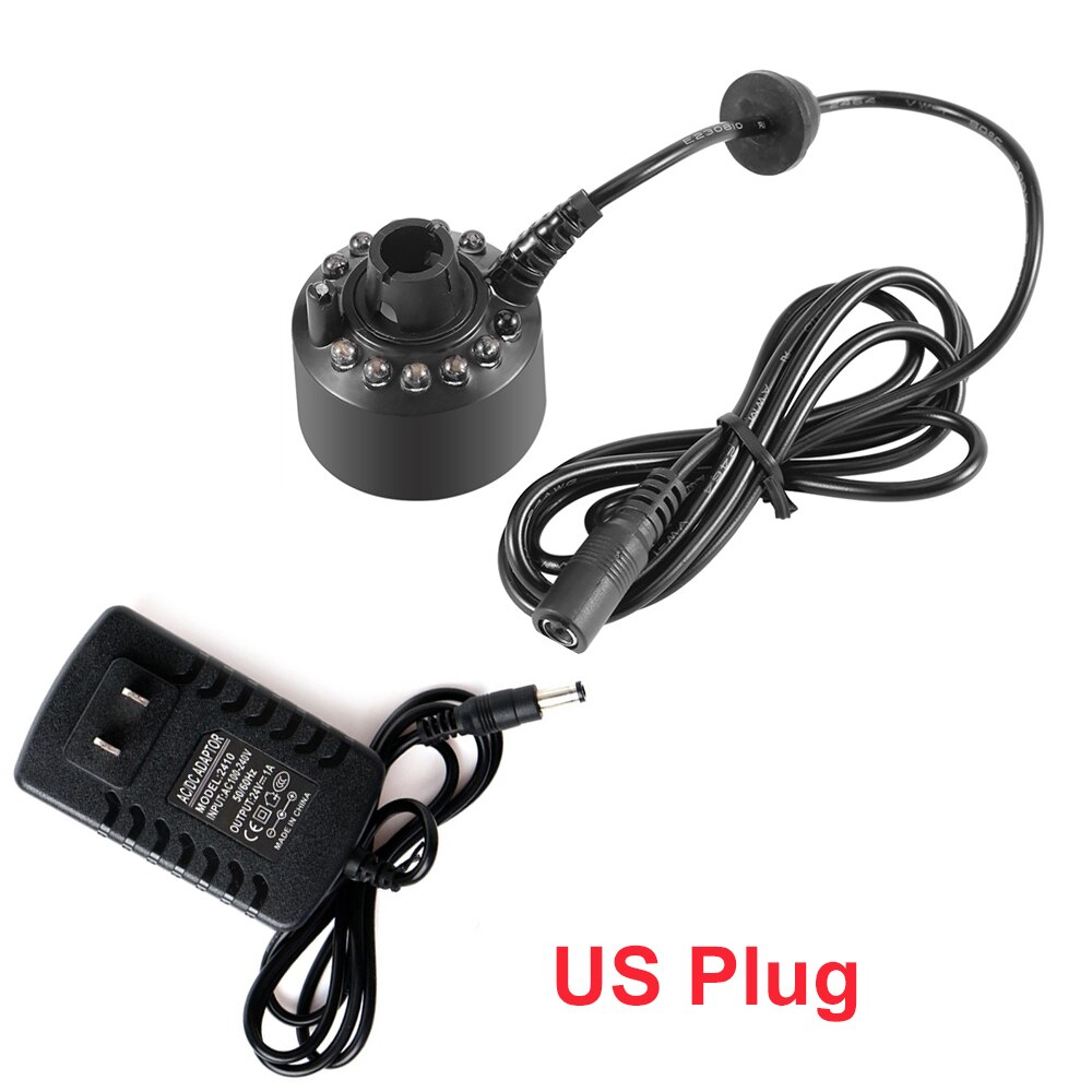 Ultrasonic Mist Maker 12 LED Fish Tank Mist Maker Forger Atomizer Humidifier For Aquarium Decoration AU/EU/US/UK Plug D30: US plug