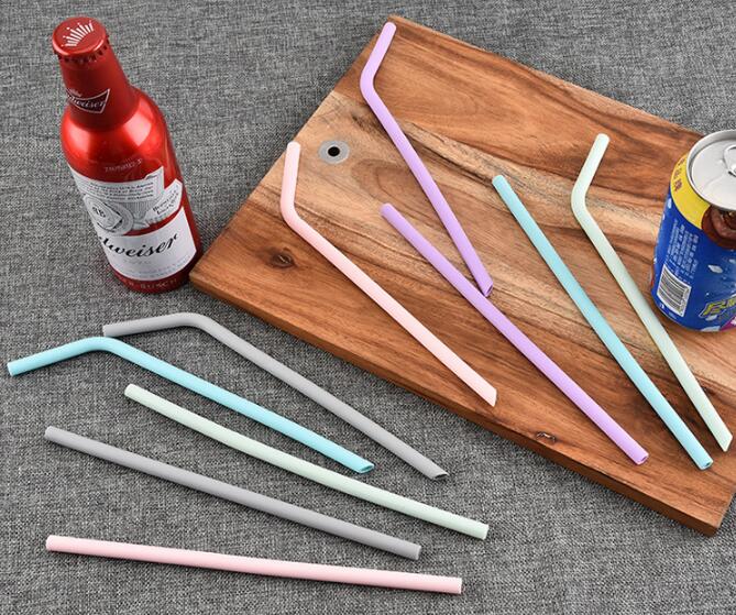 100 stks/partij Herbruikbare Siliconen Rietjes Set, Extra Lange Flexibele Rietjes voor 20 oz Tumbler Bar Party Rietjes