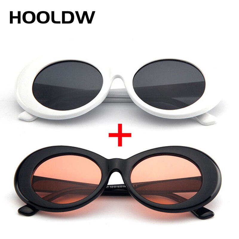 2 st/lot clout goggle kurt cobain solglasögon herr dam vintage ovala runda solglasögon dam  uv400 glasögon gafas de sol: Vitgrå och orange
