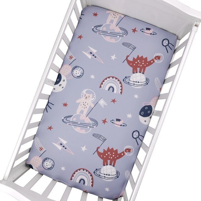 130CM*70CM Newborn Baby Fitted Crib Sheets Printed Bed Sheet For Children Mattress Cover Protector Cartoon Sheets: GLLC0008-1