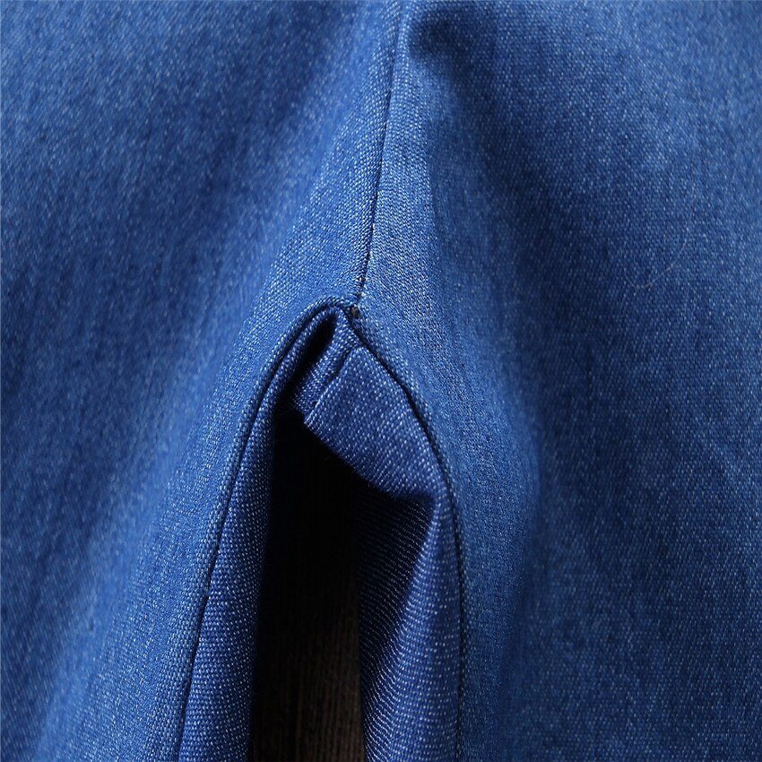 Småbarn barn baby flicka jeans hög midja utsvängda vida ben byxor bell bottoms byxor blå