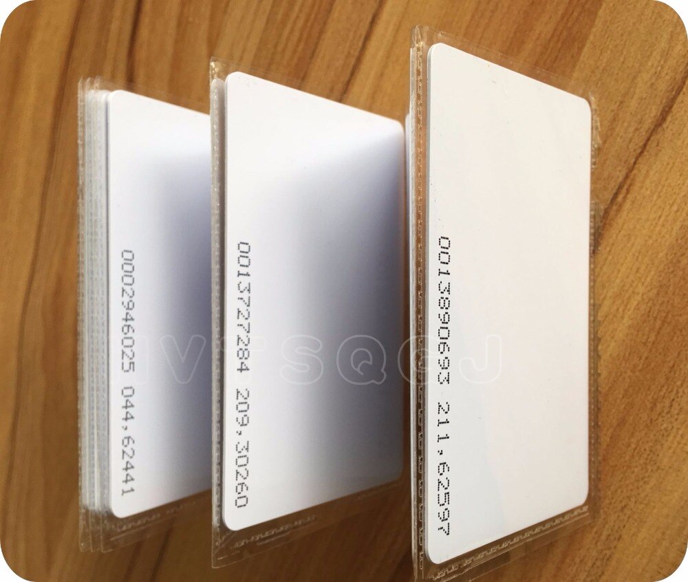 (50 stycken/lot )125 khz närhet  em4100 chip rfid tomt id-kort med 64 bitars skrivskyddat minne