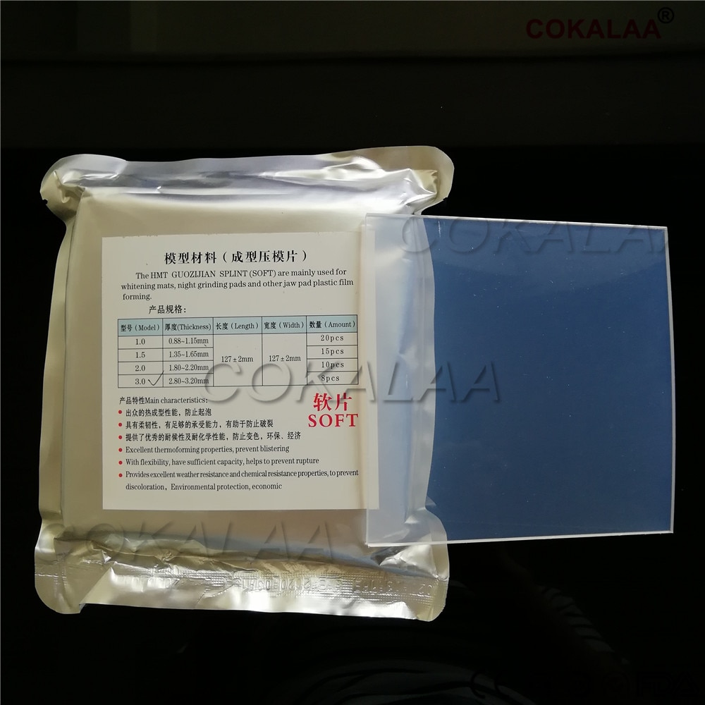 Hardt ark 0.6mm-3mm tannlabskinneholder termoformingsmateriale til vakuumforming hardt 0.6 0.8 1.0 1.5 2.0 mm mykt 3.0 m