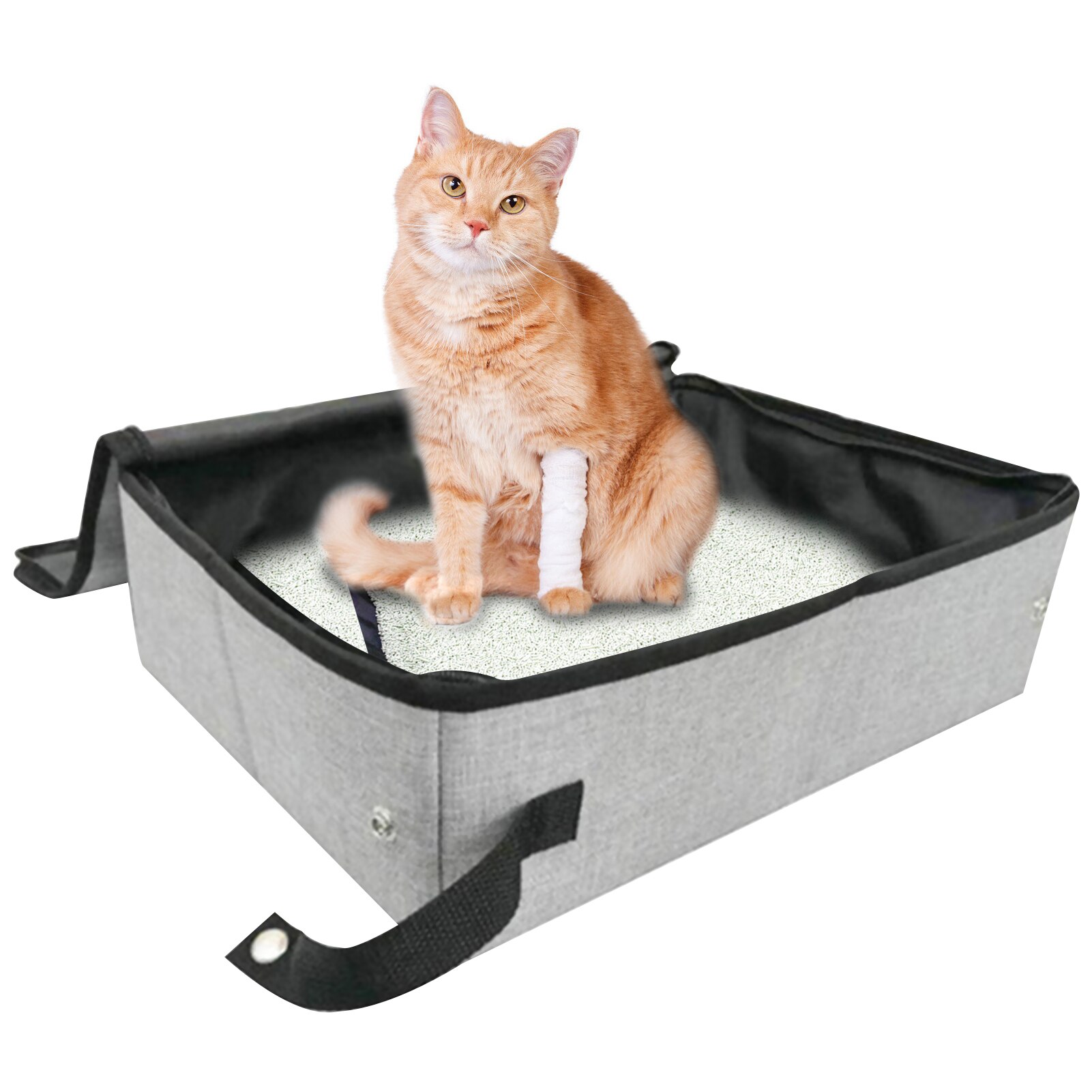 Travel Cat Litter Box Portable Cat Litter Box with Lid Collapsible Waterproof for Outdoor Travel Cat Basin Folding Cat Toilet
