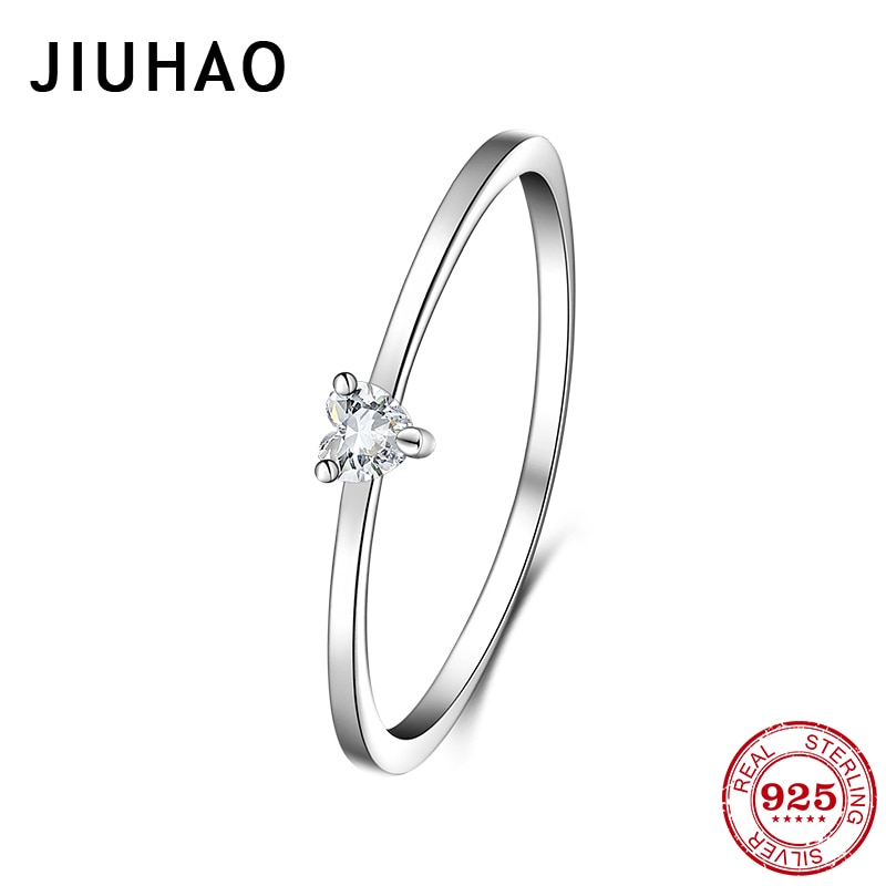 925 sterling zilveren ringen met heldere zirkonia, verstelbare minimalistische ringen voor damessieraden