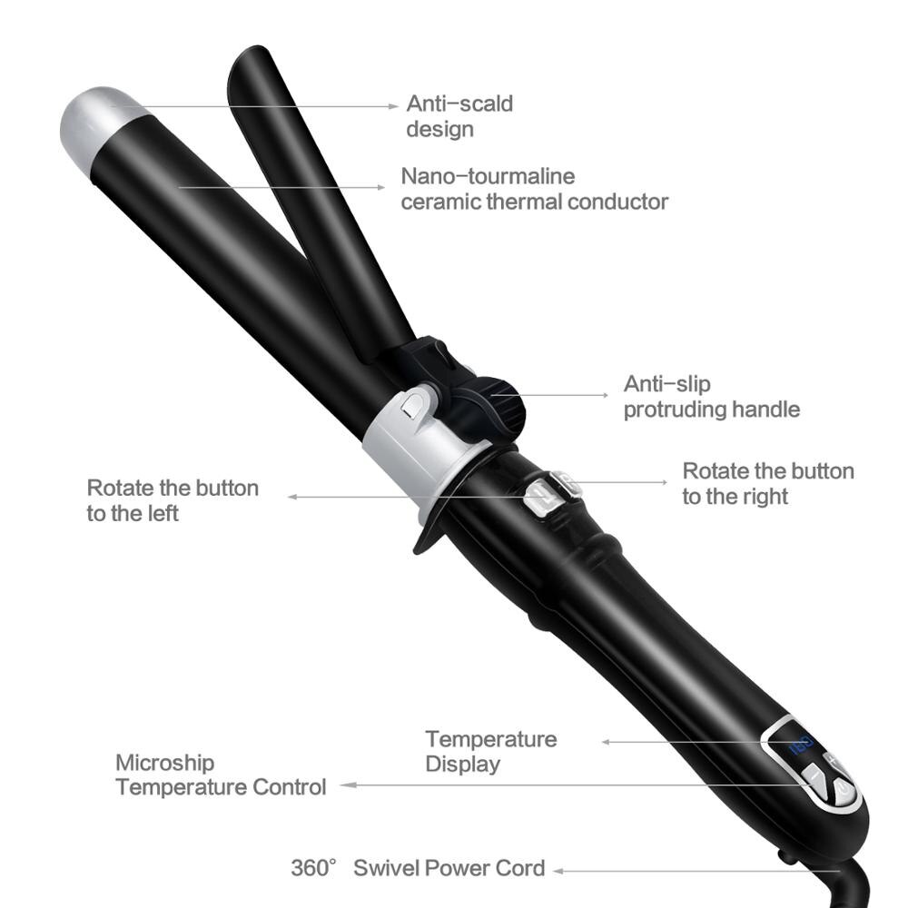 Plancha rizadora de pelo, máquina rizadora de pelo, utensilios de peluquería de cerámica varita mágica de rizado, rizador de pelo