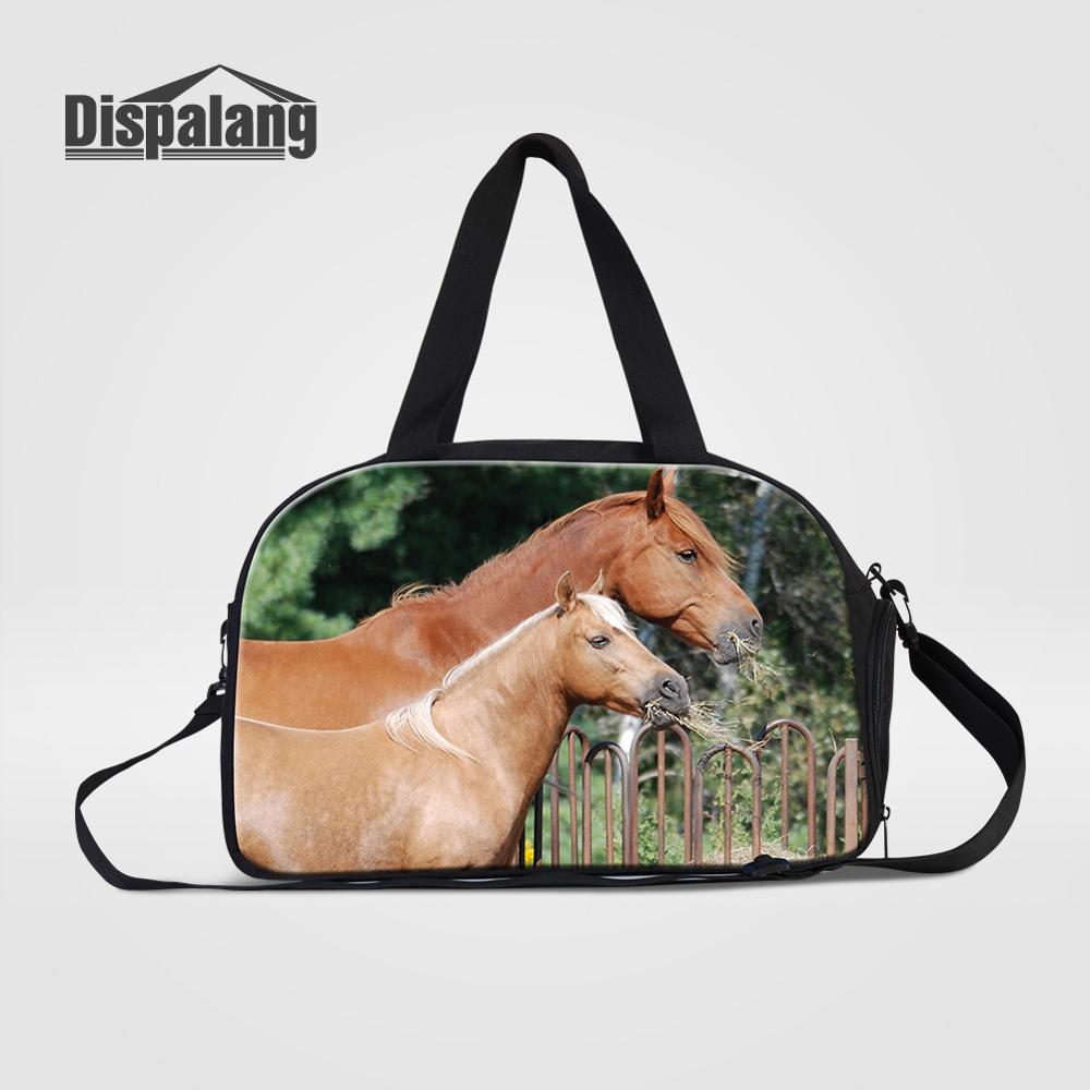 Dispalang Grande Borsa Da Viaggio Capienza Unicorn Horse Stampa Viaggi Borsone con Le Scarpe Indipendenti di Stoccaggio Spalla Weekend Bag: Oro