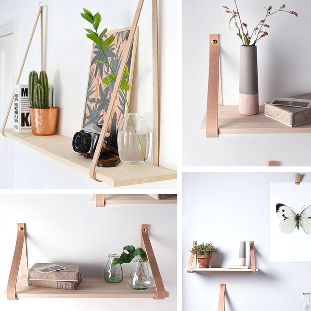 45Cm Houten Muur Plank Legplanken Swing Opknoping Touw Muur Decoratieve Voor Woonkamer Kantoor Slaapkamer