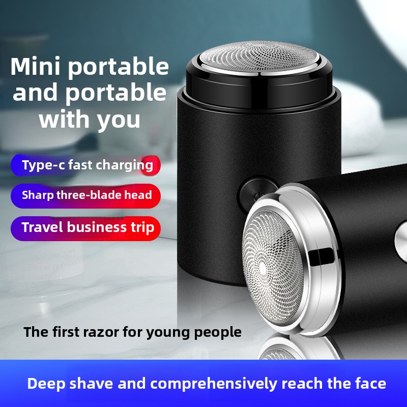 Men's portable shaver with fast charging, long battery life, washable, essential for business, home, and travel