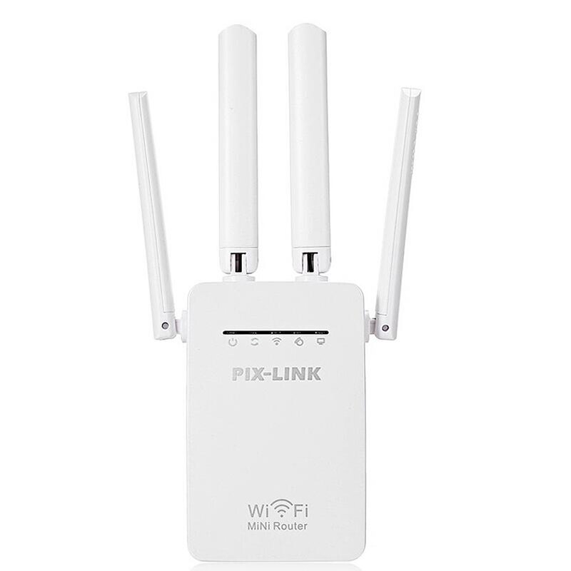 Stable 2.4GHz WiFi Repeater 300Mbps Network Wireless Router High Gain Antenna 2 RJ45 Ports Signal Booster Long Distance Extender