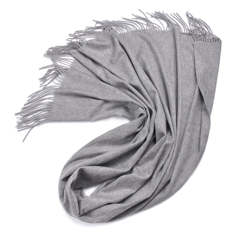 Wolle Winter Schal Frauen Schal Erwachsene Feste Schals Luxus Herbst Schals und wickelt Poncho Schals für Damen unisex wickeln: hell grau