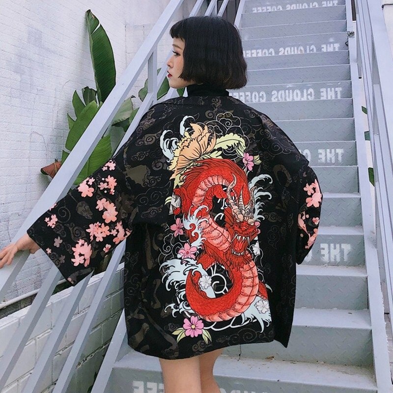 Japanse kimono dames yukata vrouwelijke kimono cardigan strand harajuku japanse streetwear dames kimono haori obi japanse 11297