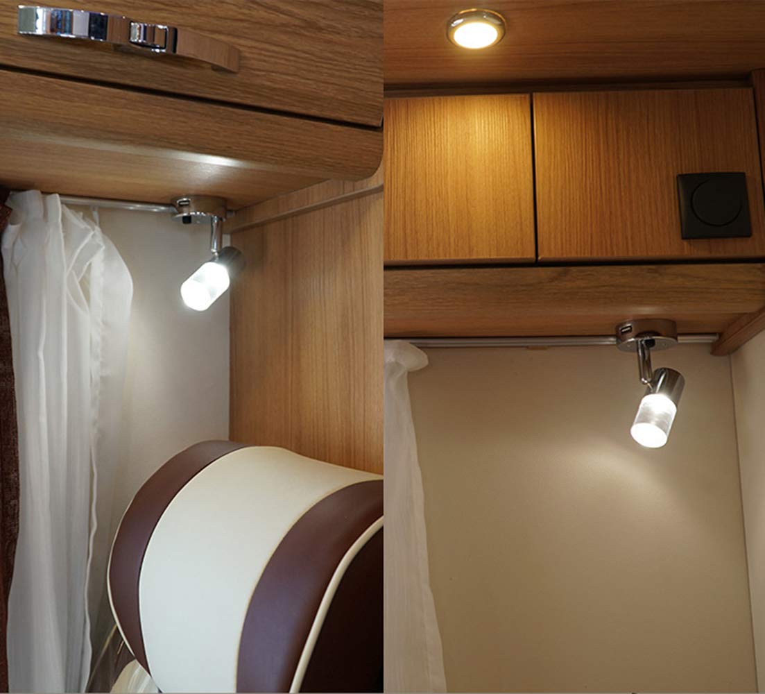 Adjustable 12/24V LED Caravan Spot Reading Light Touch Switch RV Camper Interior Light Car Lamp