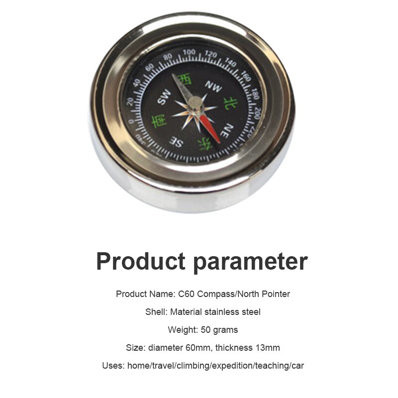 Metal Stainless Steel Large Compass Portable Compass Navigation Outdoor Activities Compasses Mini Compass Pocket Hiking