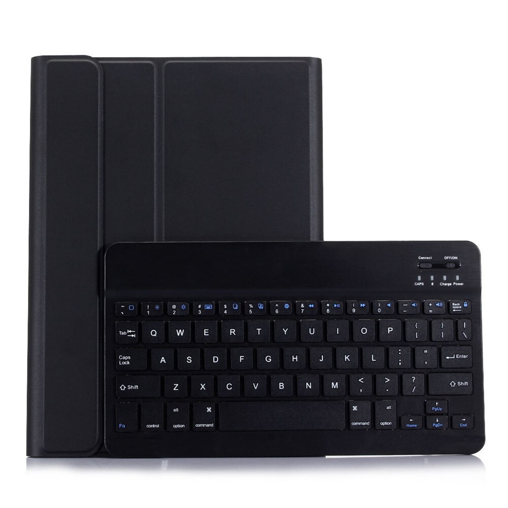 Backlit Wireless Keyboard Case Voor Samsung Galaxy Tab S7 Plus 12.4 T970 T975 Pu Leather Stand Tablet Cover met Pen Slot: Black-no Backlit