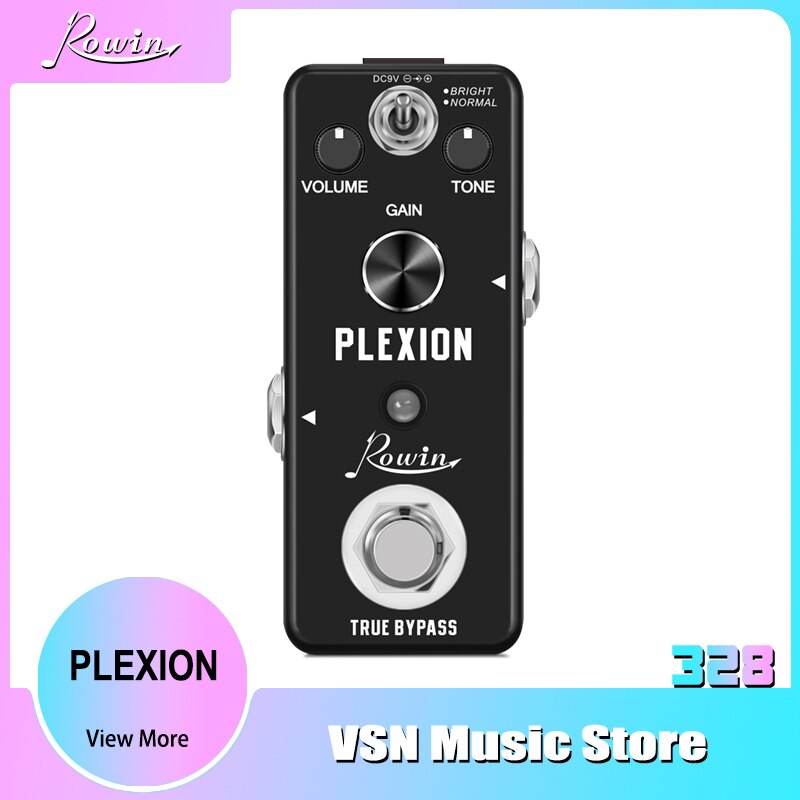 Rowin LEF-324 Plexion Effects Pedals Distortion Pedal with Bright &amp; Normal Working Modes True Bypass