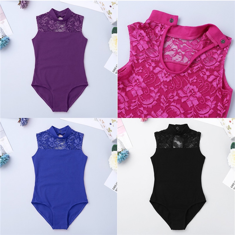 IIXPIN-robe de Ballet Tutu pour filles, justaucorps sans manches col tortue dos en dentelle, gymnastique dans la danse