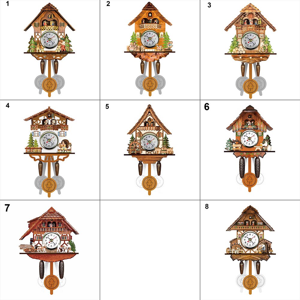 Houten koekoeksklok met vogeltijd, klok, wekker, horloge, kunstdecoratie voor thuis ,  ja55