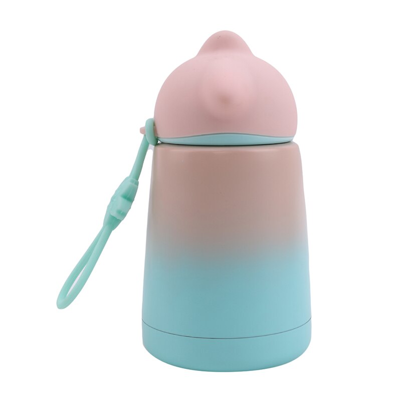 Gradiënt Kleur Cartoon Isolatie Waterkoker Rvs Leuke Isolatie Cup Kinderen Isolatie Cup: pink