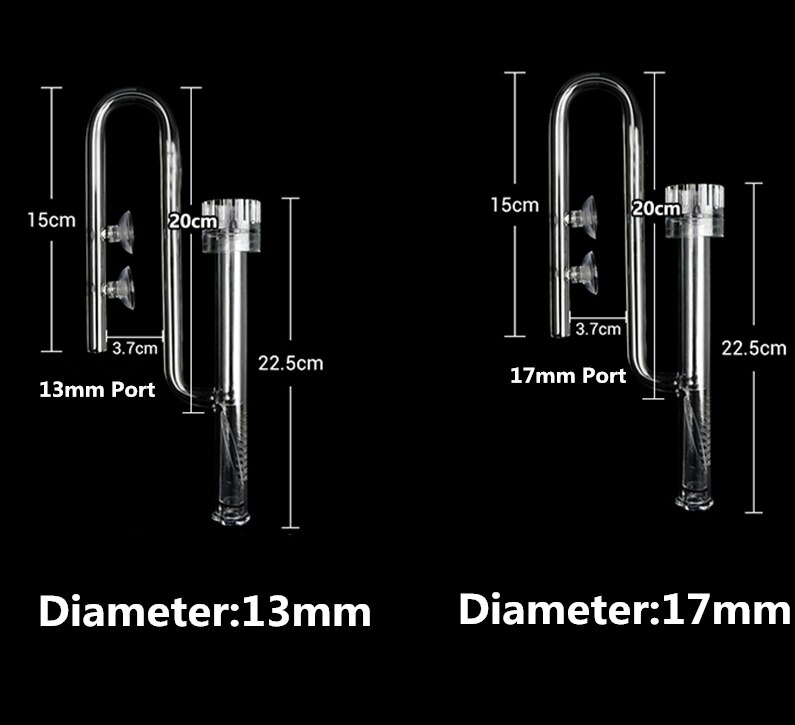 Aquarium Water Plant Fish Tank Glass Inflow Outflow Lily Pipe 12/16mm 16/22mm ，Surface Skimmer: Surface Skimmer / 17mm
