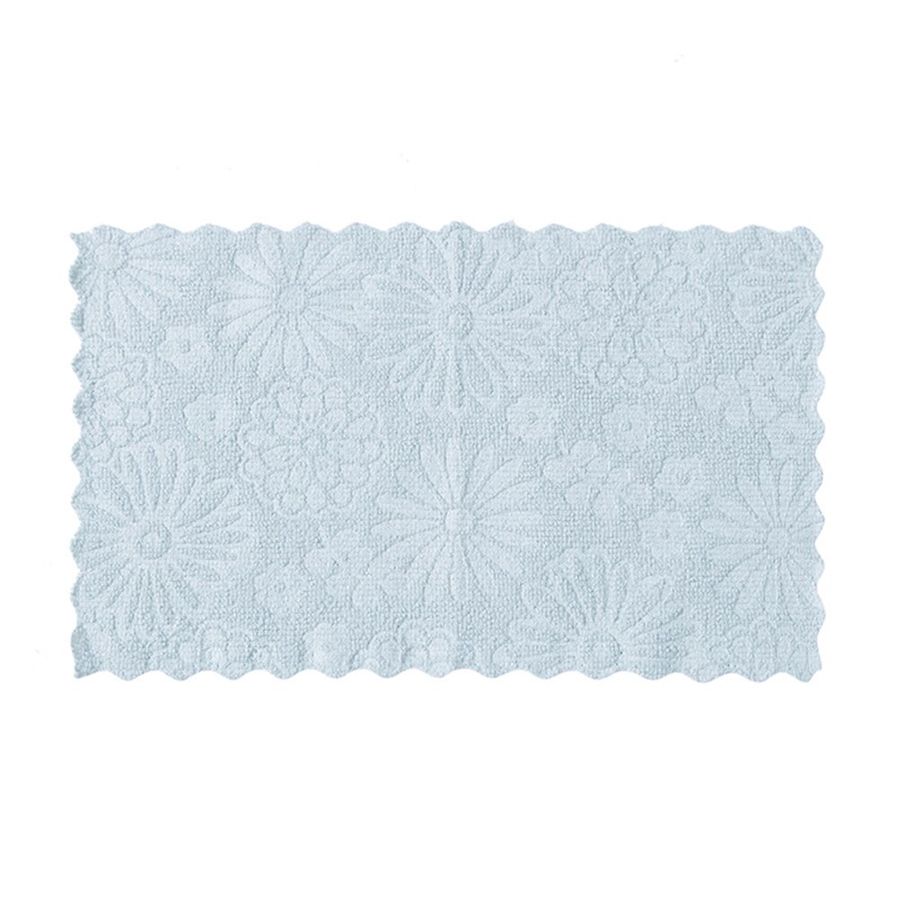 Bloemen superabsorberende schoonmaakdoek, poetsdoek, vaatdoek, keukengootsteen, microvezel schoonmaakdoeken: Lichtblauw