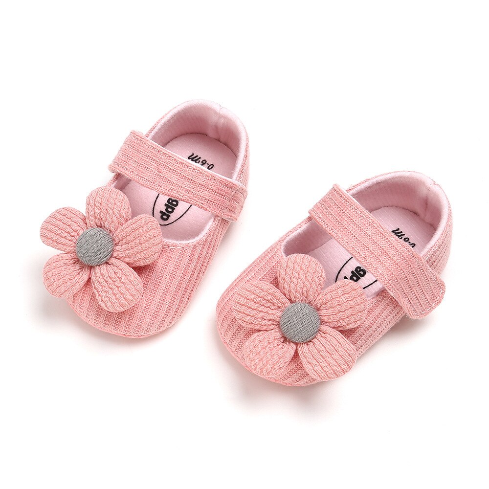 Toddler baby girl blommiga skor barn flickor lägenheter baby skor bröllop prinsessa fest sko: Rosa / 7-12 månader