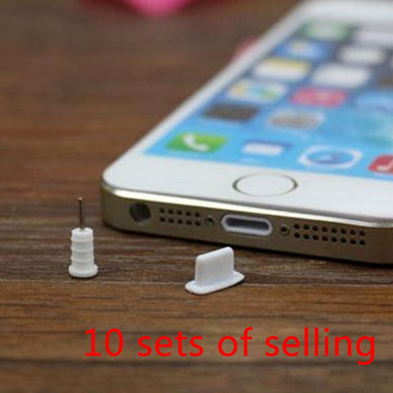 10 Sets Silicone Anti Dust Cap Earphone Pluggen Stopper Dust Plug Voor Iphone Silicon Plug Telefoon Accessoires: WHITE